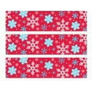 Red and Blue Snowflakes Edible Photo Image Cake Border Decoration