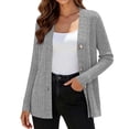 thumbnail image 3 of Brqkzdu Ribbed Knit Cardigan Sweaters for Women Button Up Long Sleeve Open Front Lightweight Cardigans Fall Loose Soft Comfy Sweater Cardigan with Pockets, 3 of 8