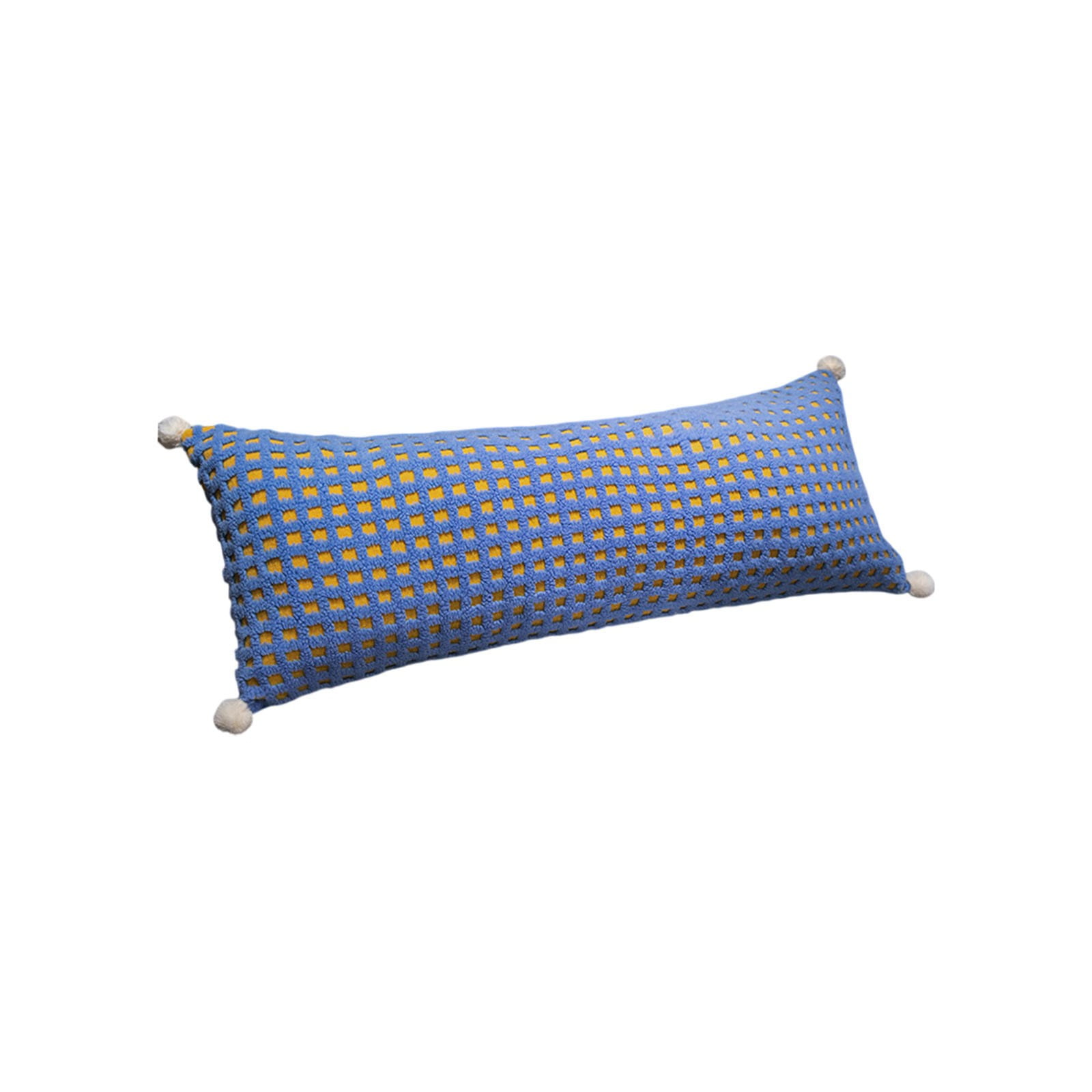 Coollooc Bed Pillow Long Round Body Pillow for Adults with Removable Velvet Cover Decorative Pillow Long Sofa/Couch Pillow Support Pillow for Neck Leg Bed Pillow(Blue)