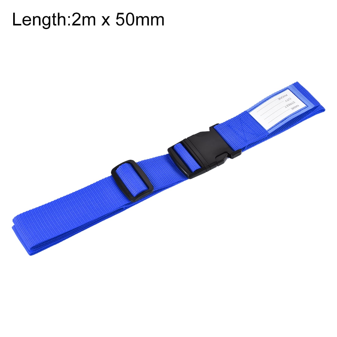 Unique Bargains Luggage Straps Belts with Buckle Label Adjustable Bag Packing Accessories Dark Blue
