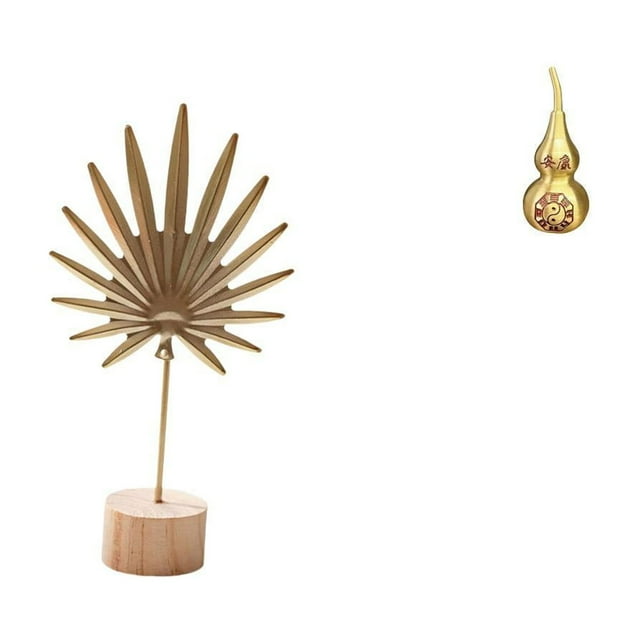 Escultura de hoja de metal, estatua de calabaza, adorno creativo nórdico, figura abstracta de latón, artesanía Feng Shui, centros de mesa hechos a man