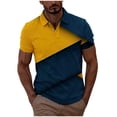thumbnail image 2 of COSFO Polo Shirt Men Mesh Colorblock Short Sleeve Tops Golf Slim Fit Moisture Wicking Collared Mens Graphic Tees, 2 of 7