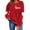 A-Red, variant on Kctiaxy Red Sweatshirt for Women Fashionable Casual Crewneck Sweatshirt Solid Color Loose Fitting Tops Long Sleeve Hoodless Sweatshirts XS