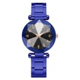 thumbnail image 1 of Reloj de cuarzo para mujer, esfera redonda, cinturón de aleación, elegante reloj de pulsera informal, azul, 1 of 1
