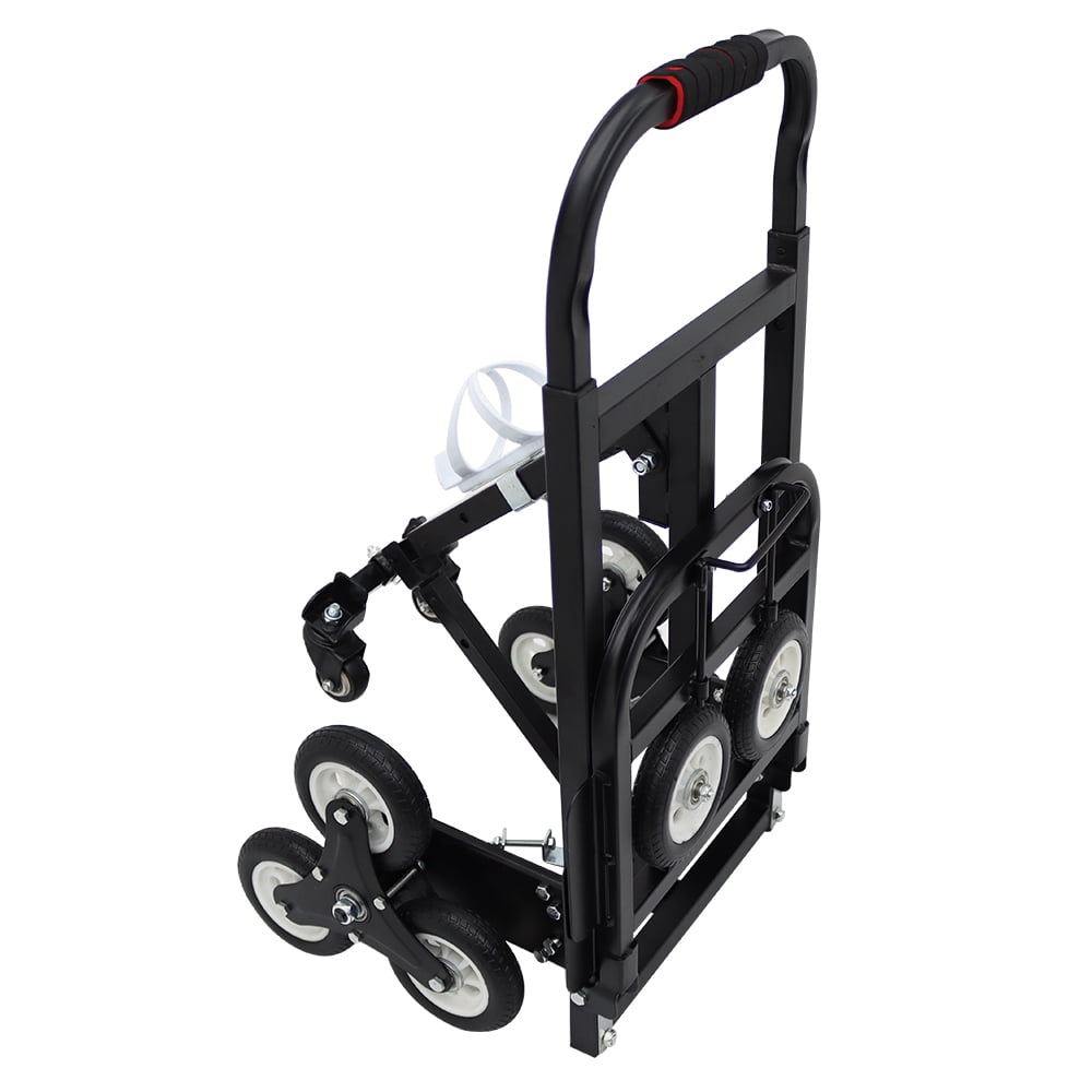 Folding Portable Stair Climbing Hand Truck Carbon Steel Handcart Luggage Cart 420LB with 2 Backup Wheels