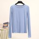 thumbnail image 2 of Modal Solid Basic Tshirt O Neck Long Sleeves Women Autumn Bottoming Tee Tops All match Tee Shirt Plus size undershirt, 2 of 5