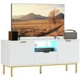 thumbnail image 1 of HOMCOM TV Console with RGB LED Lights, TV Unit for TVs up to 40 Inch, White, 1 of 10