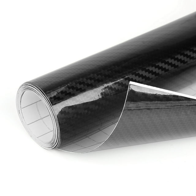5D Fibra de Carbono Sin Burbujas Estirable Película de Vinilo del Coche Etiqueta 152 X 30cm Negro