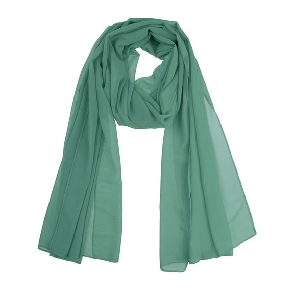 INSPIRAR CHIC Bufanda de Chiffon Sólido para Mujeres Ligera Suave Sheer Larga Envoltura para la Cabeza Chal Bufandas Verde Teal 68.9x27.6 pulgadas