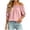 Pink, variant on Tqcoqu Women's Solid Off Shoulder Ruffle Elastic 3/4 Puff Sleeve Blouse,Loose Flowy Summer Casual Pullover Top,Black Women's S-XXL