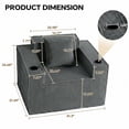 thumbnail image 6 of 41.5"Boneless Chair, Gray Single Sofa, Corduroy Cloud Sofa for Living Room, 2 Cup Holders, 2 Storage Pockets, No Assembly Required, 6 of 10