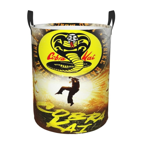 Cobra K-a Laundry Hamper Laundrys Basket Large Waterproof Foldable with Handles Circular Storage Clothes Bag for Bathroom/Bedroom/Dorm