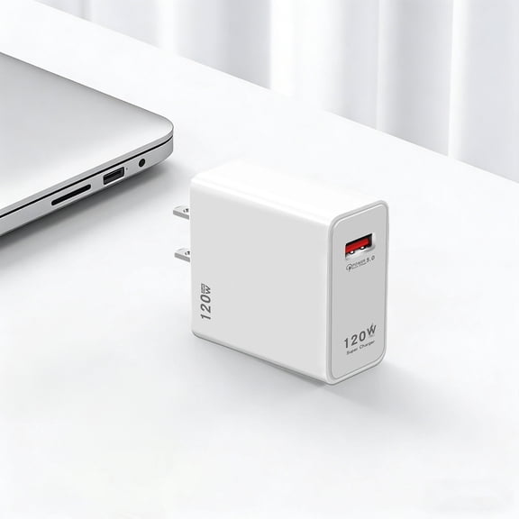 120W QC 5.0 Fast Charger Block USB C Charger Block Single Port USBC Phone Charger Compact USB Charging Block Power Adapter for Electronics Phones Tablets Mice Headphones