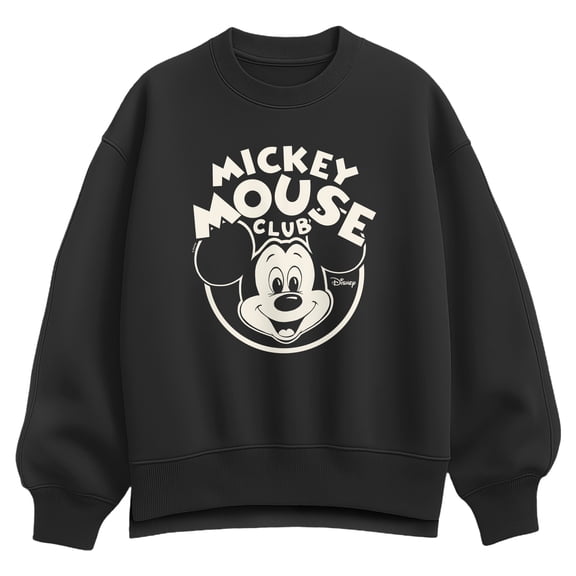 Disney - Mickey Mouse Club Logo - Women's Oversized Fleece Crew Sweatshirt