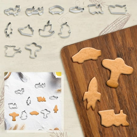 

NIUREDLTD Traffic Series Aircraft Car Stainless Steel Cookie Mould Cake Mould