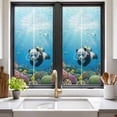 thumbnail image 2 of Funny Diving Panda Window Privacy Film, Ocean Sea Coastal Coral Fish Marine Life Static Cling UV Sun Blocking Heat Control Window Tint Day and Night, Non-Adhesive One Way Privacy Cover 17.7''x39.3'', 2 of 7