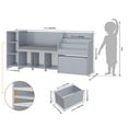 thumbnail image 7 of Homfa Kids Bookshelf with Reading Nook, 6 Shelf Bookcase with 1 Wood Toy Bin with 3 Tier Book Rack for Children Kidsroom, Gray, 7 of 7