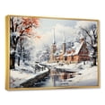 thumbnail image 2 of Designart "Winter Cityscape German Charm III" Landscapes Framed Wall Art - Traditional White Winter Landscape Living Room Framed Canvas Art, 2 of 6