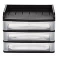 thumbnail image 4 of IRIS Medium 3-Drawer Desktop Organizer with Open Tray Top, 1 Pack, Plastic Drawer Storage Container for Stationery Art Craft Supplies, Black, 4 of 7