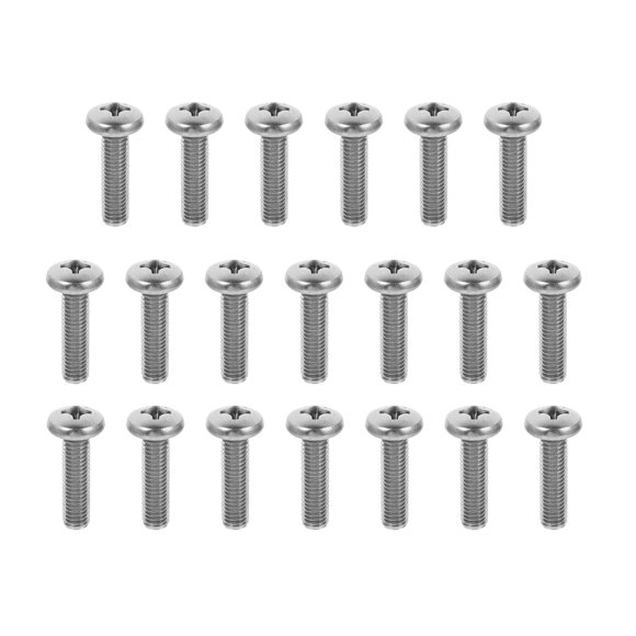 KAKOWELY 20Pcs Cross Head Stainless Steel M8 Screws Silver for TV Mounting and Wall Fixing