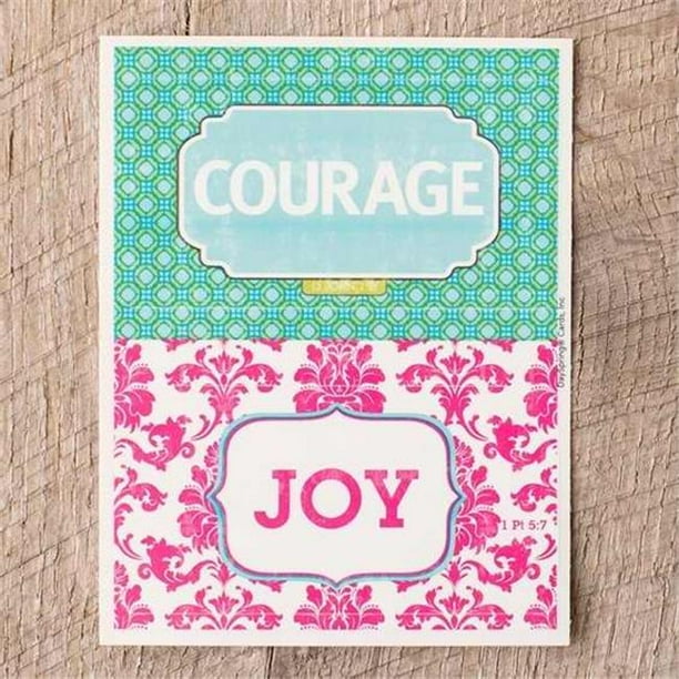 Dayspring Cartes 72681 Autocollants Amovibles-Joie & Courage-Damask