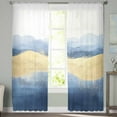 thumbnail image 2 of Blue Yellow Sheer Curtains 96 Inches Long 2 Panels Set, Window Sheer Curtains for Living Room/Bedroom, Modern Abstract Art Waves Light Filtering Rod Pocket Curtain 52'' x 96'' x 2, 2 of 7