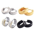 thumbnail image 2 of 3 pares de pendientes cruzados para hombre, aros con bisagras, estilo exótico, galvanoplastia, roca helada, exfoliante, moda, regalos de Hip Hop Ropa, zapatos y accesorios Miscelánea negro Minnieouse AP009691-04B, 2 of 6
