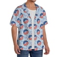 thumbnail image 2 of Yiaed Donut with the USA Fag Print Mens Casual Wrinkle Free Shirts Short Sleeve Button Down Summer Stretch Dress Shirt-Small, 2 of 5