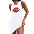 thumbnail image 1 of Leutsin Robe d'Été Décontractée Grande Taille pour Femmes Robe d'Été Sexy Sans Manches Amincissante Col Rond Imprimée, 1 of 8