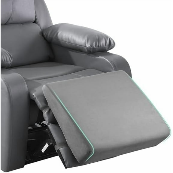 Large Recliner Leg Pillow,Memory Foam Recliner Cushion Wedge Shape Recliner Footrest Extender,Leg、Back and Lumbar Support Pillow with Adjustable Elastic Straps(Gray)