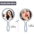 thumbnail image 5 of Hand Mirror Double Sided Handheld Mirror 1x/ 2x Magnifying Glass With Handle Transparent Hand Mirror Round Makeup Mirror(clear), 5 of 5