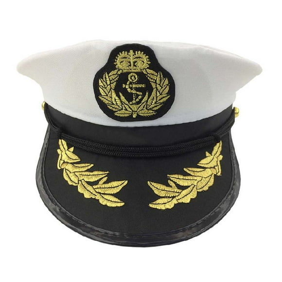 SNNROO 1Pc Sailors Hat Admiral Hat Sea Navy Costume Captains Yacht Hat (White Size 56-58cm)