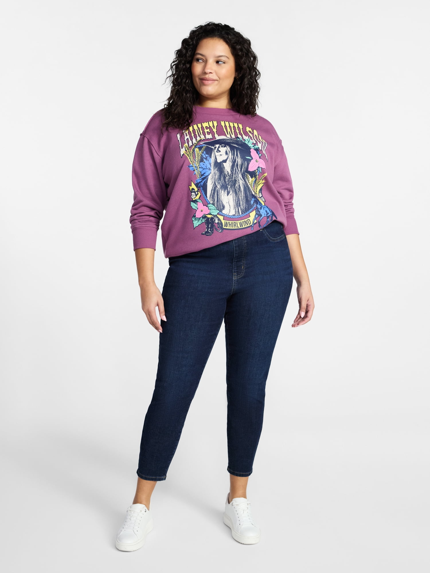 Terra & Sky Women's Plus Signature Pull On Skinny Jegging Pants with Control Panel, Sizes 0X-5X