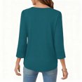 thumbnail image 5 of 3/4 Length Sleeve Womens Tops 2026 Spring Summer Trendy Tee Shirts Dressy Casual Business Work Blouses Outfits Cyan 2XL, 5 of 5