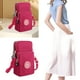 thumbnail image 3 of Nylon Mini Celular Con Bolso Billetera Correa Ajustable para Mujeres (rosa) Rojo, 3 of 9