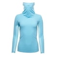 thumbnail image 2 of IBKUL Golf Ladies IBKareFUL Mini Check Convertible Mock Turquoise/White XXL, 2 of 2