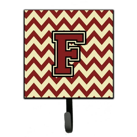 

Carolines Treasures CJ1061-FSH4 Letter F Chevron Maroon and Gold Leash or Key Holder 7Hx4.25W multicolor