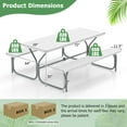thumbnail image 3 of Costway 6 FT Picnic Table Bench Set Outdoor Dining Table & 2 Benches with Metal Frame White, 3 of 10