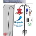 thumbnail image 2 of Upgrade 4-Hook Shepherds Hooks for Outdoor with Plastic Tube, 92" Heavy Duty Bird Feeder Pole with 5 Prongs Base, Adjustable Garden Hook for Solar Light, Hanging Plant, Wedding Decor, 2 Pack, 2 of 11