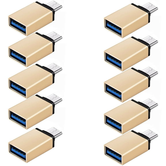 FREEDOMTECH USB C to USB Adapter Type C OTG (10-Pack) USB C Male to USB 3.0 A Female Connector Compatible for MacBook Pro 2019 2018, Samsung Galaxy S10 S9 S8 Note 9 8, LG V40 V30 G6, Google Pixel 2 XL