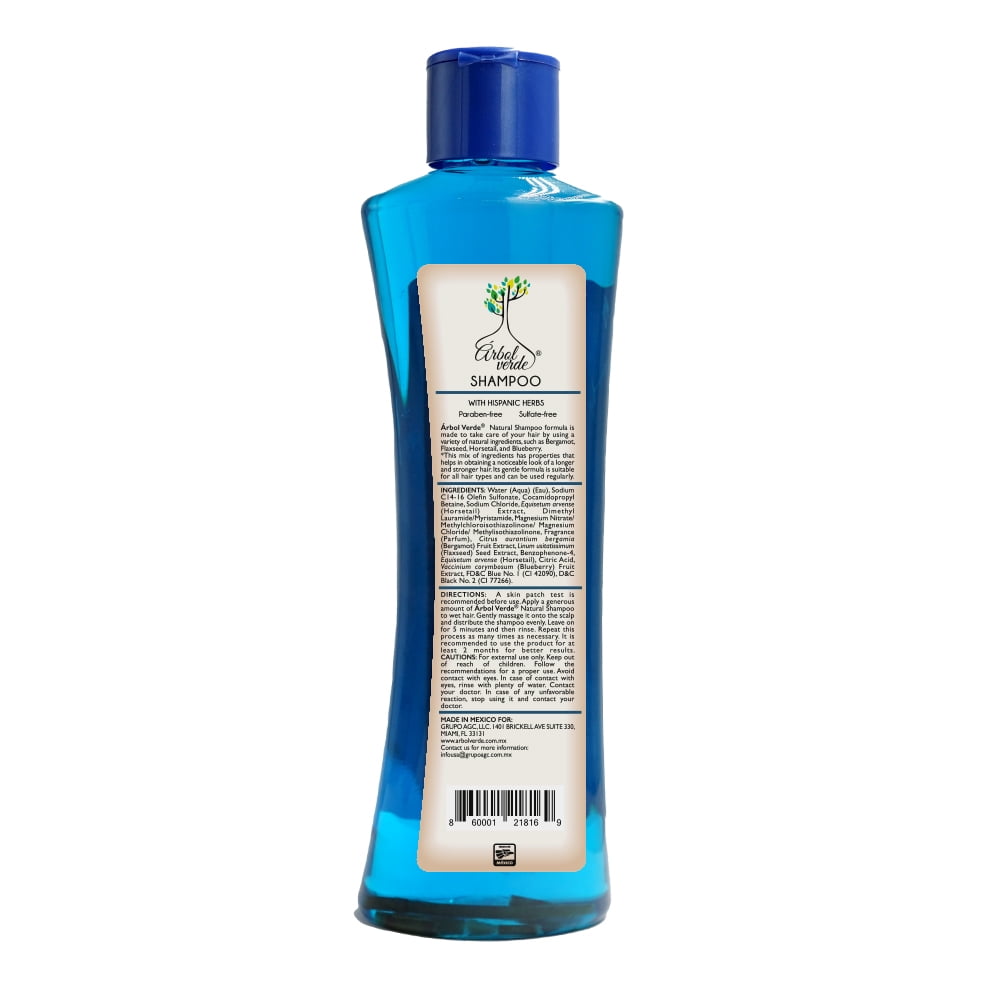 Arbol Verde Natural Hair Growth Shampoo with Natural Plants, 16.9 fl oz