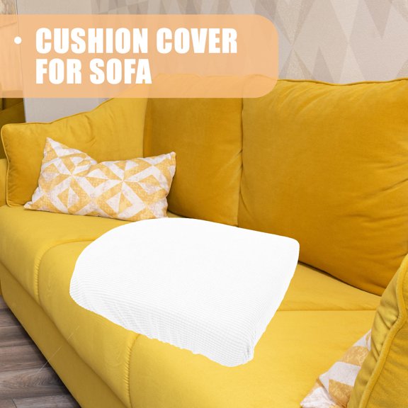 SEWCHICS White Stretch Sofa Cushion Cover, Elastic Slipcover Protector for Furniture, Stain and Wear Resistant