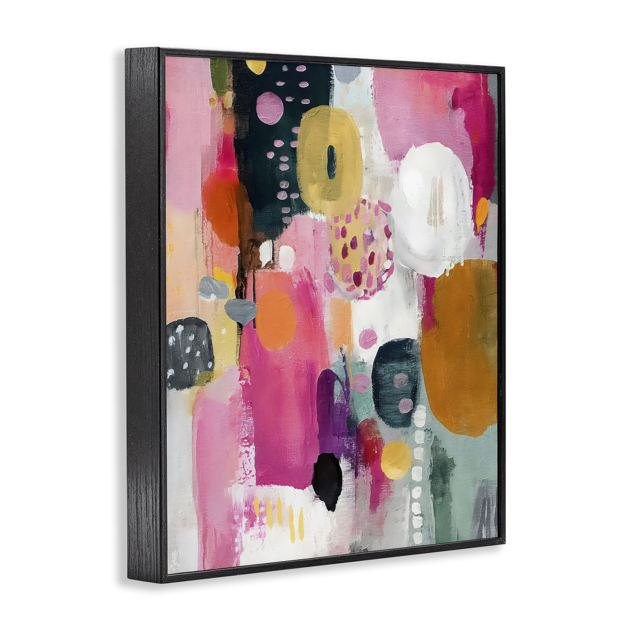 Stupell Industries Abstract Blooms Cascade Black Framed Giclee Art, design by Riley B