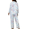 thumbnail image 5 of Kuiaobaty Butterfly Cow Print Pajamas Set for Womens Teen Causal Home Loungewear Sleepwear Set of 2 Pieces Long Sleeve Loose Tops and Long Pants, Size 2XL, 5 of 7
