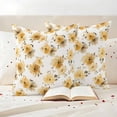 thumbnail image 3 of Spring Flowers Pillow Covers 2 Pack Watercolor Country Yellow Floral Leaf Plant Pillowcase Waterproof Outdoor Throw Pillow Cover for Patio Garden Square Cushion 24”x24”, 3 of 9