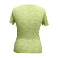 thumbnail image 5 of Bovemsi 2025 Spring/Summer Solid Color Lace Slim Square Neck T-Shirt for Women, Green, XXL, 5 of 7