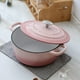 thumbnail image 3 of Horno holandés con tapa de hierro fundido esmaltado EDGING CASTING, olla redonda para hornear pan, 7 cuartos, color rosa, 3 of 5