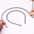 thumbnail image 4 of Metal Headband Set - 9 Pieces Elastic Wavy Spring Wave Non-Slip Sports Hair Hoop for Men and Women (Black), 4 of 5