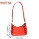 thumbnail image 3 of Bolso de hombro con patrón de piedra para mujer, Bolso de mano cuadrado de PU, Bolso brillante para axilas (rojo), 3 of 7