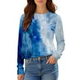 thumbnail image 5 of Endives Womens Long Sleeve Shirts Long Sleeve Crew Neck Shirts Gradient Color Basic Tee Soft Tops Blouse Womens T Shirts, 5 of 7